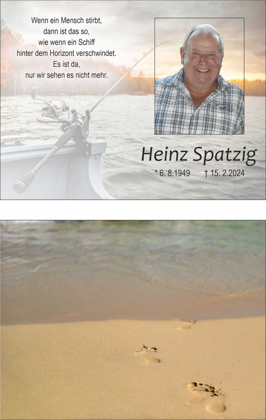 Sandstrand mit einzelnen Fu&szlig;abdr&uuml;cken, im Hintergrund sanfte Wellen des Wassers.